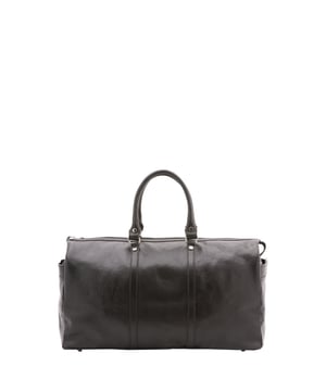 Bolsa de viaje unisex. El cierre es con cremallera. Los bolsillos internos son uno con cremallera y otro abierto. Los bolsillos externos están ausentes. La bandolera es ajustable y extraíble en piel. El mango es de piel. Hay un compartimento interno. El material exterior es 100% Piel Auténtica. Internamente está forrado en algodón. Medidas: 50x35x20 cm. Hecho en Italia
