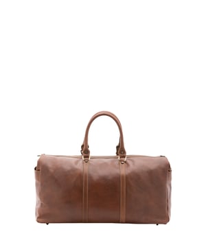 Bolsa de viaje unisex. El cierre es con cremallera. Los bolsillos internos son uno con cremallera y otro abierto. Los bolsillos externos están ausentes. La bandolera es ajustable y extraíble en piel. El mango es de piel. Hay un compartimento interno. El material exterior es 100% Piel Auténtica. Internamente está forrado en algodón. Medidas: 50x35x20 cm. Hecho en Italia