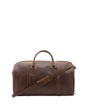Bolsa de viaje unisex. El cierre es con cremallera. Los bolsillos internos son uno con cremallera. Los bolsillos externos están ausentes. La bandolera es ajustable y extraíble en piel. El mango es de piel. Hay un compartimento interno. El material exterior es 100% Piel Auténtica. Internamente está forrado en algodón. Medidas: 54x39x18 cm. Hecho en Italia