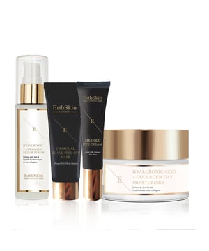 De Onder Oogcrème 24k Goud is speciaal samengesteld voor de delicate huid rondom de ogen. Doordrenkt met 24k goud en krachtige anti-aging ingrediënten, richt deze crème zich op donkere kringen, zwellingen en fijne lijntjes. De lichte en hydraterende formule verjongt het gebied onder de ogen, waardoor het er verfrist en jeugdig uitziet. Regelmatig gebruik helpt de algehele uitstraling van de huid rondom de ogen te verbeteren, wat resulteert in een helderdere en meer wakker ogende blik.

Het Hyaluronzuur & Collageen Serum is ontworpen om intense hydratatie te bieden en de elasticiteit van de huid te verbeteren. Rijk aan hyaluronzuur en collageen helpt dit serum de huid op te vullen en de verschijning van fijne lijntjes en rimpels te verminderen. De lichte textuur zorgt voor een snelle absorptie, waardoor het een essentiële stap is in je skincare routine om een gladdere en jeugdigere teint te bereiken.

De Hyaluronzuur & Collageen Aminozuren Dagcrème is een voedende moisturizer die hyaluronzuur en collageen combineert met aminozuren voor diepe hydratatie en een verbeterde huidtextuur. Deze crème helpt vocht vast te houden, verbetert de huidfirmheid en elasticiteit, en creëert een beschermende barrière tegen omgevingsstressoren. Bij regelmatig gebruik bevordert het een stralende en verjongde uitstraling gedurende de dag.

Het Zuiverende Houtskool Zwarte Peel-Off Masker 24k Goud is een effectieve detoxmasker dat de zuiverende eigenschappen van houtskool combineert met de luxe voordelen van 24k goud. Dit peel-off masker helpt onzuiverheden te verwijderen, verstopte poriën te ontstoppen en dode huidcellen weg te nemen, wat resulteert in een helderdere en gladdere teint. De gouddeeltjes zorgen voor een stralende boost, waardoor je huid er na elk gebruik verfrist en stralend uitziet.

Samen bieden deze producten een uitgebreide huidverzorgingsroutine gericht op hydratatie, anti-aging en zuivering, waardoor je een jeugdige, stralende teint kunt bereiken.