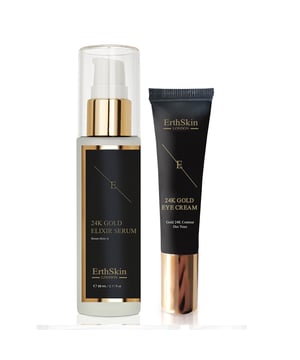 Das Anti-Wrinkle Elixir Serum 24k Gold ist ein luxuriöses Serum mit 24-karätigem Gold und wirksamen Anti-Aging-Wirkstoffen, die das Erscheinungsbild von feinen Linien und Fältchen reduzieren sollen. Dieses Serum bringt die Haut mit seinen Goldpartikeln nicht nur zum Strahlen, sondern spendet ihr auch tiefenwirksame Feuchtigkeit und fördert ihre Elastizität. Dieses Elixier ist ideal für alle, die sich einen glatteren, jugendlicheren Teint wünschen und hilft, die sichtbaren Zeichen der Hautalterung wirksam zu bekämpfen.

Die Under Eye Cream 24k Gold wurde speziell für die empfindliche Haut der Augenpartie entwickelt. Angereichert mit 24-karätigem Gold und leistungsstarken Anti-Aging-Wirkstoffen bekämpft diese Creme Augenringe, Schwellungen und feine Linien. Die leichte Formel spendet Feuchtigkeit und revitalisiert die Augenpartie, so dass sie erfrischt und jugendlich aussieht. Zusammen bieten diese Produkte einen umfassenden Anti-Aging-Ansatz, der Ihnen zu einem strahlenden und jugendlichen Aussehen verhilft.