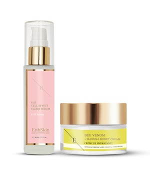 Ontdek de ultieme huidverzorgingssynergie met onze Bee Venom + Manuka Honey Cream (50ml) in combinatie met het EGF Cell Effect Serum (60ml). Dit krachtige duo is ontworpen om je huid te voeden, hydrateren en verjongen voor een stralende teint.

De Bee Venom + Manuka Honey Cream is een rijke, luxe moisturizer die de revitaliserende eigenschappen van bijengif combineert met de kalmerende voordelen van manukahoning. Deze crème hydrateert diep en bevordert de elasticiteit van de huid, waardoor fijne lijntjes en rimpels minder zichtbaar worden. De natuurlijke antibacteriële eigenschappen van manukahoning helpen de huid in balans te brengen, waardoor deze zacht, glad en verjongd aanvoelt.

Als aanvulling op de crème is er het EGF Cell Effect Serum, een geavanceerde formule met epidermale groeifactoren (EGF) om huidregeneratie en -herstel te bevorderen. Dit lichtgewicht serum dringt diep door en helpt de textuur, teint en algehele uitstraling van de huid te verbeteren. Bij regelmatig gebruik ondersteunt het de collageenproductie en verbetert het de natuurlijke barrière van de huid, waardoor deze er voller en jeugdiger uitziet.

Samen vormen deze producten een uitgebreide huidverzorgingsroutine die zorgt voor intense hydratatie, verjonging en bescherming. Dit duo is ideaal voor alle huidtypes en essentieel voor een gezondere, stralende teint. Geniet van de gecombineerde voordelen van bijengif, manukahoning en EGF voor verbluffende resultaten.