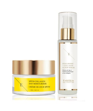 Ontdek de ultieme huidverzorgingscombinatie met onze SPF50 Collagen Day Cream en Hyaluronzuur & Collageen Serum.

De SPF50 Collagen Day Cream (50ml) biedt brede zonbescherming terwijl het essentiële hydratatie levert en de huidelasticiteit bevordert. Geformuleerd met collageen helpt deze crème de huid voller en steviger te maken, waardoor de uitstraling van fijne lijntjes en rimpels vermindert. De lichte textuur trekt snel in, waardoor het perfect is voor dagelijks gebruik onder makeup of alleen.

Complement uw routine met het Hyaluronzuur & Collageen Serum (60ml), een krachtige mix die uw huid diep hydrateert en verfrist. Hyaluronzuur trekt vocht naar de huid, terwijl collageen de structuur ondersteunt, waardoor uw teint er jeugdig en stralend uitziet. Dit serum dringt snel door en verhoogt de effectiviteit van uw dagcrème.

Samen werken deze producten synergetisch om uw huid te hydrateren, te beschermen en te verjongen, zodat u elke dag een gezonde, stralende teint bereikt. Perfect voor alle huidtypes, is dit duo een essentiële aanvulling op uw huidverzorgingsregime.