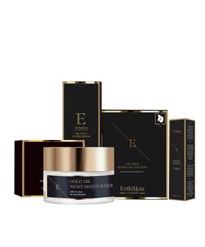 1. Erweitern Sie Ihre Hautpflegeroutine mit unserem Anti-Falten-Elixier Serum 24k Gold, einer luxuriösen 60-ml-Pflege, die Anzeichen der Hautalterung bekämpft und die natürliche Ausstrahlung Ihrer Haut verbessert. Dieses Serum ist mit reinem 24-karätigem Gold angereichert und hilft, die Kollagenproduktion zu stimulieren, feine Linien und Fältchen zu reduzieren und die Elastizität der Haut zu verbessern. Die leichte, schnell einziehende Formel spendet tiefenwirksame Feuchtigkeit und verleiht der Haut ein strahlendes Aussehen, so dass sie sich glatt, fest und verjüngt anfühlt. Ideal für alle, die sich einen jugendlichen, strahlenden Teint wünschen.                                 2. Gönnen Sie sich eine luxuriöse Nachtpflege mit unserer Anti-Falten-Nachtfeuchtigkeitspflege 24k Gold, einer 50-ml-Kur, die Ihre Haut im Schlaf verjüngt und regeneriert. Angereichert mit reinem 24-karätigem Gold hilft diese Nachtpflege, die Kollagenproduktion zu stimulieren, feine Linien und Falten zu reduzieren und die Elastizität der Haut zu verbessern. Die reichhaltige, nährende Formel spendet der Haut tiefenwirksam Feuchtigkeit und revitalisiert sie, so dass sie am Morgen glatt, fest und strahlend aussieht. Ideal für alle, die die Zeichen der Hautalterung bekämpfen und mit einem jugendlichen, strahlenden Teint aufwachen möchten.                                  3. Bringen Sie Ihre Augenpartie zum Strahlen und verjüngen Sie sie mit unserer Under Eye Cream 24k Gold (15 ml), die gegen Augenringe, Schwellungen und feine Linien wirkt. Diese luxuriöse Creme ist mit reinem 24-karätigem Gold angereichert und hilft, die Kollagenproduktion zu stimulieren, die Hautelastizität zu verbessern und die Ausstrahlung zu verstärken. Die leichte, schnell einziehende Formel spendet der empfindlichen Haut um die Augen tiefe Feuchtigkeit und sorgt für ein glattes, straffes und erfrischtes Hautgefühl. Perfekt für alle, die Anzeichen von Müdigkeit reduzieren und ein jugendliches, strahlendes Aussehen erreichen möchten.                                               4. Das Collagen Gold Under Eye Patch 24k Gold ist eine hochwertige Hautpflege zur Verjüngung und Erfrischung der empfindlichen Augenpartie. Jedes Set enthält 5 Pflasterpaare, die mit 24-karätigem Gold und Kollagen angereichert sind, um die Haut intensiv zu befeuchten, zu straffen und aufzuhellen. Das 24-karätige Gold regt die Blutzirkulation an, reduziert Augenringe und Schwellungen und verleiht der Haut ein strahlendes Aussehen. Das in den Pflastern enthaltene Kollagen erhöht die Elastizität der Haut und mildert feine Linien und Fältchen, so dass die Augenpartie glatter und jugendlicher aussieht.