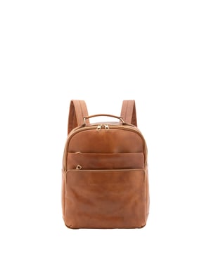 Mochila unisex. El cierre es con cremallera. Los bolsillos internos son uno abierto. En la parte delantera hay dos bolsillos externos con cremallera. La bandolera es ajustable en piel. El mango es de piel. Hay un compartimento interno. El material exterior es 100% Piel Auténtica. Internamente está forrado en algodón. Medidas: 39x31x10 cm. Hecho en Italia