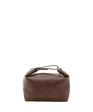 Unisex-Handtasche mit Reißverschluss. eine mit Reißverschluss-Innentaschen. fehlende Außentaschen. fehlender Schultergurt. im Ledergriff. ein Innenfach.  Außenmaterial. Innen mit Baumwolle gefüttert. Maße: 24x19x18 cm. Hergestellt in Italien