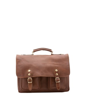 Bolso unisex. El cierre es con botón de presión. Los bolsillos internos son bolsillos multifuncionales. Los bolsillos externos son uno frontal con cremallera, dos frontales con botón magnético y uno trasero con cremallera. La bandolera es ajustable y extraíble en piel. El mango es de piel. Hay dos compartimentos internos. El material exterior es 100% Piel Auténtica. Internamente está forrado en piel auténtica. Medidas: 25x38x10 cm. Hecho en Italia