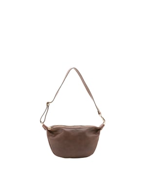 Unisex-Umhängetasche mit Reißverschluss. eine mit Reißverschluss-Innentaschen. eine Rückseite mit Reißverschluss-Außentaschen. verstellbarer Schultergurt aus Leder. fehlender Griff. ein Innenfach.  Außenmaterial. Innen mit Baumwolle gefüttert. Maße: 28x18x6 cm. Hergestellt in Italien