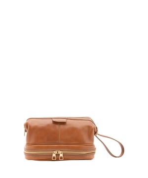 Bolso de mano unisex. El cierre es con cremallera. Faltan bolsillos internos. Los bolsillos exteriores son uno en la parte inferior con cremallera. Falta la correa para el hombro. El mango es de piel. Hay dos compartimentos internos. El material exterior es 100% Piel Auténtica. Internamente está forrado en algodón. Medidas: 25x18x16 cm. Hecho en Italia