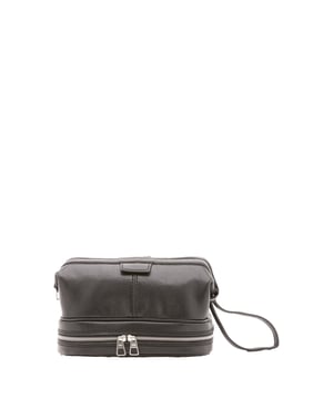 Bolso de mano unisex. El cierre es con cremallera. Faltan bolsillos internos. Los bolsillos exteriores son uno en la parte inferior con cremallera. Falta la correa para el hombro. El mango es de piel. Hay dos compartimentos internos. El material exterior es 100% Piel Auténtica. Internamente está forrado en algodón. Medidas: 25x18x16 cm. Hecho en Italia