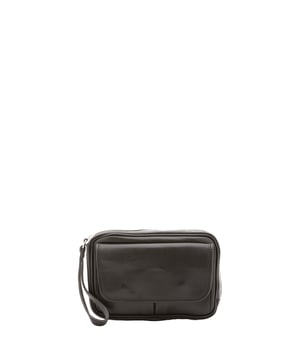 Bolso de mano unisex. El cierre es con cremallera. Los bolsillos internos son uno con cremallera. Los bolsillos externos son uno delantero con botón magnético y otro trasero con cremallera. Falta la correa para el hombro. El mango es de piel. Hay un compartimento interno. El material exterior es 100% Piel Auténtica. Internamente está forrado en algodón. Medidas: 24x20x6 cm. Hecho en Italia