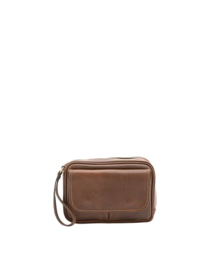 Unisex clutch tas met ritssluiting. één met binnenzakken met ritssluiting. één aan de voorkant met een magnetische knoop en één aan de achterkant met externe zakken met ritssluiting. ontbrekende schouderband. met leren handvat. een binnencompartiment.  extern materiaal. gevoerd met katoenen binnenkant. Afmetingen: 24x20x6 cm. Gemaakt in Italië