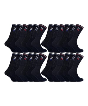 SOCK SNOB 24 PACK MENS COTTON STRIPED PATTERN SPORTS SOCKS: Experience unbeatable value with this incredible bulk deal on our high-quality sports socks. Perfect for running or walking activities, these socks are designed to provide ultimate comfort and support. Crafted from a cotton blend, these socks offer exceptional warmth and breathability, ensuring your feet stay cozy and dry throughout your workout. The soft cushioned padding on the sole adds an extra layer of comfort, making these socks a must-have for any active individual. With 24 pairs included in this pack, you'll never run out of fresh socks. Each pair is machine washable, allowing for easy maintenance and long-lasting durability. Made from a blend of 47% Cotton, 44% Polyester, and 9% Viscose, these socks are built to withstand the demands of your active lifestyle. Available in sizes 6-11 UK, these socks offer a perfect fit for most individuals. Whether you're a professional athlete or a casual sports enthusiast, these socks are designed to meet your needs.. Extra Product Details: - Sizes 6-11 UK - 24 Pairs - Running socks - Trainer Socks - Machine Washable - Cotton Socks. Don't miss out on this amazing bulk value deal! Upgrade your sock collection today and experience the ultimate comfort and performance.