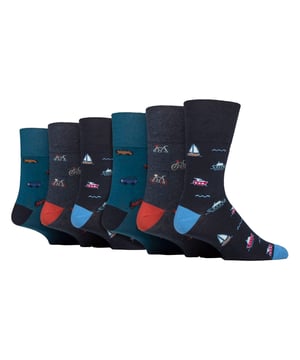 Gentle Grip Men's Patterned Socks - Fun, Comfortable, and Stylish: Experience the perfect blend of comfort and style with the Gentle Grip Men's Patterned Socks 6-Pair Set. Made from soft and breathable fabric, these socks are designed to keep your feet cosy and comfortable all day long. Featuring a mix of fun and vibrant designs like Team Dog, bugs, vehicles, and coffee patterns, these socks add a playful touch to your everyday wardrobe. The unique gentle grip technology ensures a secure, non-restrictive fit, making them perfect for men with sensitive skin. Each pack includes six different pairs, offering variety and versatility in your sock drawer. These socks are easy to care for, retaining their softness and shape after multiple washes. Whether you're out running errands, at work, or relaxing at home, these novelty socks will keep your feet comfortable and stylish. Treat yourself or surprise a loved one with these fun and practical socks that combine style, comfort, and function. Extra Product Details: - Soft and Comfortable Fabric for All-Day Wear - Gentle Grip Technology for a Secure, Non-Restrictive Fit - Includes Six Pairs with Fun and Vibrant Designs - Perfect for Sensitive Skin - Machine Washable for Easy Care