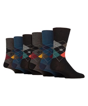 New Mens Gentle Grip Socks: With a specially designed HoneyComb Top, Sockshop soft Gentle Grip® Socks are made more comfortable for all wearers, but particularly if you struggle with circulatory problems or swollen legs, ankles and feet. This collection of designs look as good as they feel too, made from soft, comfortable cotton rich yarn. keep your feet odour free with flat seamed toes for extra wearability All SockShop Gentle Grip® Socks are constructed to care for your legs, comfortably moulding to their natural contours without leaving any of those ugly, irritating and itchy constriction rings. These really are the socks going forward for anyone who dislikes those tight tops. Gentle grip tops that do not fall down with wear and are ideal for diabetics too!