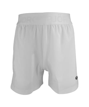 Ace Short Shorts - Sleek and Functional Activewear: Enhance your workout with the Björn Borg Ace Short Shorts, designed for maximum movement and comfort. Made from soft recycled polyester with a hint of stretch, these shorts feature a regular fit with a shorter length, side pockets with a key pocket, and slits on the sides for added mobility. The classic elastic waistband includes a drawstring for easy adjustment, complemented by the iconic tennis-ball logo on the leg. Extra Product Details:. 92% Recycled Polyester, 8% elastane Regular Fit and Short Length Side Pockets with Key Pocket Slits for Extra Movement Machine Washable. These shorts combine sustainability with performance, making them ideal for any sport or workout.