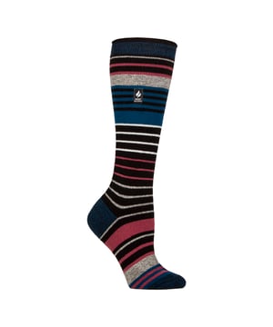 Ladies Heat Holders Ultra Lite Ski Socks: When thinking of the best gear for your skiing holiday, practicality and comfort must be a top priority. That's why these Heat Holders Ultra Lite Ski Socks are a perfect choice if you want to keep yourself protected and warm but able to fit your sock into your boots properly!. These ultra lite socks are perfect for tighter fitting shoes, meaning they make great dress socks in the winter months, fitting in any sort of shoe and providing Heat Holders known warmth with a 1.0 Tog rating. Main Features Heat Holders Yarn - Our advanced Japanese designed thermal yarn provides high performance insulation against cold, with superior moisture breathing abilities and softness. Heat Holders Loops - Our Innovative knitting technology produces our unique, short looped cushion pile to hold in more warm air, increasing the TOG rating. Heat Holders Brushing - Our expert brushing process maximises the amount of warm. TOG Rating - These socks are scientifically tested to be 3X Warmer than a basic cotton sock as well as not being as thick and bulky as the original Heat Holders Sock, with a TOG rating of 1.04. Extra Product Details: Heat Holders Ultra Lite Ski Socks Less bulky Than Original Heat Holders 1.04 Tog Rating 3X Warmer Than A Basic Cotton Sock Size 4-8 UK Reinforced Heel 6 Styles Available 89% Acrylic, 10% Polyamide, 1% Elastane Machine Washable