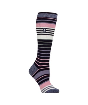 Ladies Heat Holders Ultra Lite Ski Socks: When thinking of the best gear for your skiing holiday, practicality and comfort must be a top priority. That's why these Heat Holders Ultra Lite Ski Socks are a perfect choice if you want to keep yourself protected and warm but able to fit your sock into your boots properly!. These ultra lite socks are perfect for tighter fitting shoes, meaning they make great dress socks in the winter months, fitting in any sort of shoe and providing Heat Holders known warmth with a 1.0 Tog rating. Main Features Heat Holders Yarn - Our advanced Japanese designed thermal yarn provides high performance insulation against cold, with superior moisture breathing abilities and softness. Heat Holders Loops - Our Innovative knitting technology produces our unique, short looped cushion pile to hold in more warm air, increasing the TOG rating. Heat Holders Brushing - Our expert brushing process maximises the amount of warm. TOG Rating - These socks are scientifically tested to be 3X Warmer than a basic cotton sock as well as not being as thick and bulky as the original Heat Holders Sock, with a TOG rating of 1.04. Extra Product Details: Heat Holders Ultra Lite Ski Socks Less bulky Than Original Heat Holders 1.04 Tog Rating 3X Warmer Than A Basic Cotton Sock Size 4-8 UK Reinforced Heel 6 Styles Available 89% Acrylic, 10% Polyamide, 1% Elastane Machine Washable