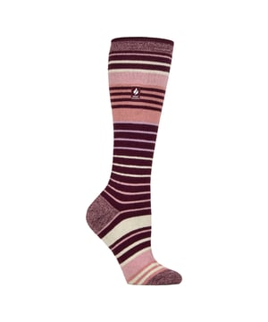 Ladies Heat Holders Ultra Lite Ski Socks: When thinking of the best gear for your skiing holiday, practicality and comfort must be a top priority. That's why these Heat Holders Ultra Lite Ski Socks are a perfect choice if you want to keep yourself protected and warm but able to fit your sock into your boots properly!. These ultra lite socks are perfect for tighter fitting shoes, meaning they make great dress socks in the winter months, fitting in any sort of shoe and providing Heat Holders known warmth with a 1.0 Tog rating. Main Features Heat Holders Yarn - Our advanced Japanese designed thermal yarn provides high performance insulation against cold, with superior moisture breathing abilities and softness. Heat Holders Loops - Our Innovative knitting technology produces our unique, short looped cushion pile to hold in more warm air, increasing the TOG rating. Heat Holders Brushing - Our expert brushing process maximises the amount of warm. TOG Rating - These socks are scientifically tested to be 3X Warmer than a basic cotton sock as well as not being as thick and bulky as the original Heat Holders Sock, with a TOG rating of 1.04. Extra Product Details: Heat Holders Ultra Lite Ski Socks Less bulky Than Original Heat Holders 1.04 Tog Rating 3X Warmer Than A Basic Cotton Sock Size 4-8 UK Reinforced Heel 6 Styles Available 89% Acrylic, 10% Polyamide, 1% Elastane Machine Washable