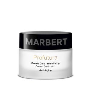 Profutura - Das Anti-Aging System für Gesicht, Hals und Dekolleté. Einfach und effektiv gegen alle Zeichen der Zeit. Profutura Creme Gold - reichhaltige Anti-Aging Pflege mit Liposomen für trockene Haut. reduziert Falten und regeneriert die Haut spendet Energie und intensive Feuchtigkeit verbessert den Feuchtigkeits-und Lipidhaushalt verleiht ein jüngeres und verfeinertes Hautbild Angereichert mit Vitamin A, E & F, Liposome, Macadamianussöl und Borretschsamenöl.