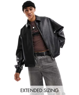 Jackets & Coats by ASOS DESIGN Most valuable (p)layer Spread collar Zip fastening Cropped length Oversized fitSold By: Asos