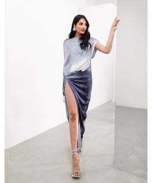 Dresses by ASOS EDITION POV: you have plans High neck Sleeveless style Twist detail Thigh-high split Slim fitSold By: Asos