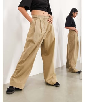 Trousers & Leggings by ASOS EDITION Lower-half looks High rise Belt loops Pleat details Functional pockets Wide legSold By: Asos