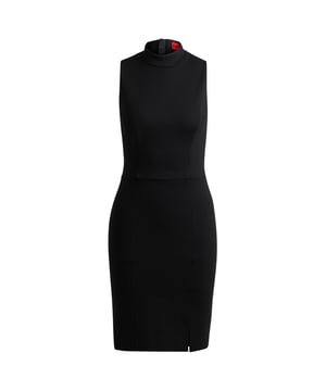 regular fit dress - turtle neck - folded detail on the front - zipper on the back