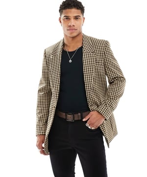 Suits by ASOS DESIGN Work-to-weekend vibes Check design Notch lapels Padded shoulders Single button fastening Slim fitSold By: Asos