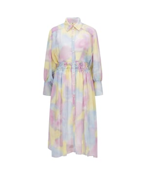 Womens BOSS Dileola Dress in multi colour.- Elasticated waist.- Puff sleeves.- Button fastening.- Main material: 100% Polyester  Lining: 100% Viscose.- Ref: 50473243-964