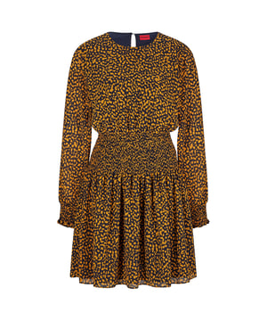 mini dress - smocked detail - long sleeves