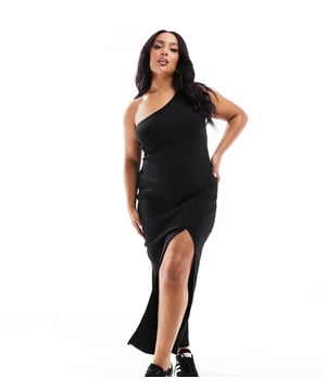 Dresses by Dr Denim Plus Do get caught wearing it twice Plain design One-shoulder style Front split Bodycon fitSold By: Asos