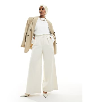 Trousers & Leggings by ASOS EDITION Lower-half looks Regular rise Asymmetric waistband Concealed fly Side pockets Wide legSold By: Asos