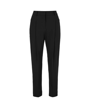 Womens Boss Tocata Trousers in black.- Hook and zip closure.- Elasticised waist.- Tapered leg.- Regular rise.- Relaxed fit.- Ref: 50489067001