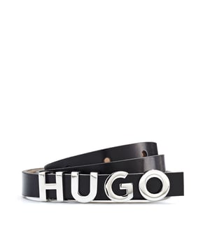 RESPONSIBLEZula Riem 1 5cm in glad leer - gemaakt in Italië - Rijk Italiaans rundleer - iconische riem met logo
