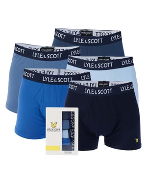 Mens Lyle And Scott Miller 5 Pack Boxer Shorts in denim.- Branded elasticated waistband.- Stretch.- 95% Cotton  5% Elastane.We regret that underwear is non-returnable due to hygiene reasons.  - Ref: MILLER20078