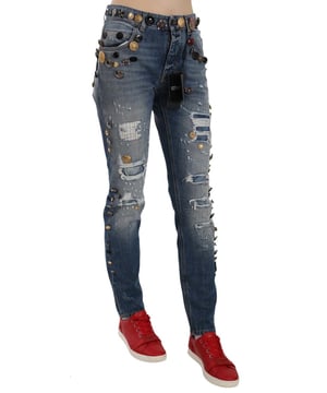 Dolce & Gabbana Crystal Embellished Jeans with Logo Details
  100% Cotton Denim Material
  Button Closure Fly
  Two Back and Two Side Pockets
  Crystal Embellishments
  Logo Details
  Made in Italy
  Brand New with Tags
  Suitable for Women
Material: 100% Cotton