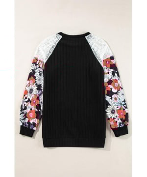 Zwarte Bloemen Patchwork Lange Mouwen Geribde Blouse  
  Elegante en vrouwelijke uitstraling  
  Zachte en gestructureerde geribde brei-blouse  
  Kantpatch-design voegt elegantie en detail toe  
  Perfect voor verschillende gelegenheden  
  Raadpleeg de maattabel voor de perfecte pasvorm  
  Middelgroot  
  Hoge elasticiteit  
  Geschikt voor beide geslachten  
Materiaal: 97% Polyester 3% Elastaan