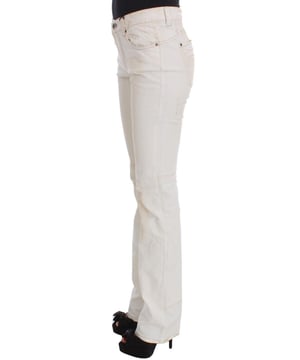 CoSTUME NATIONAL CNC Jeans
  Slim Fit
  Color: White
  Material: 97% Cotton 3% Other Fibers
  Fly: Zipper and button
  Logo details