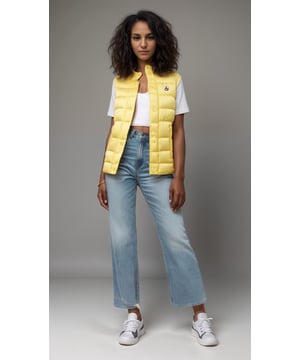 Experience style and comfort with the Valentine Down Gilet, perfect for casual wear with its cozy down filling and fashionable design.
