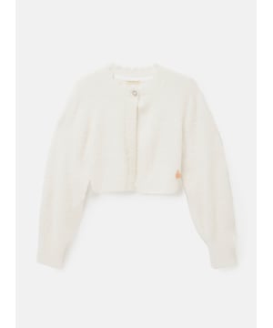 The perfect cover up. A super soft fluffy knit in classic off   finished with the prettiest diamante buttons.Snuggly and stylish in equal measure.. About Me: 100% Nylon. Look After Me: Think Planet. Wash At 30C.