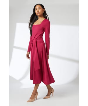 Elegant square neckline for a sophisticated touch
        Flattering belted waist to accentuate your silhouette
        Versatile midi length suitable for various occasions
        Long sleeves offer coverage and style
        Soft ponte fabric ensures comfort and ease of movement
    
    This stunning midi dress from Principles is the epitome of effortless chic. The square neckline adds a contemporary twist to the classic silhouette, while the belted waist creates a flattering, feminine shape. Perfect for daytime events, this dress can be styled for a variety of casual occasions. Pair it with flat sandals and a denim jacket for a relaxed family gathering, or dress it up with ballet flats and a statement necklace for brunch with friends. The versatile midi length and long sleeves make it suitable for transitional weather, allowing you to layer with ease. The soft ponte fabric ensures all-day comfort, whether you're running errands or enjoying a leisurely afternoon out. This dress is a wardrobe staple that can be customised to suit your personal style, making it a go-to choice for those days when you want to look polished without compromising on comfort.