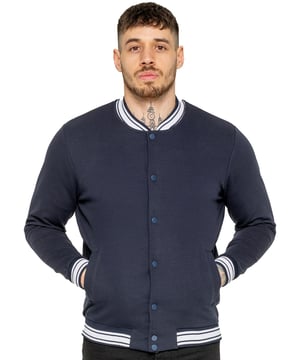 The Enzo Milano Men's Bomber Jacket combines classic style with modern comfort. Designed in a regular fit, it features a stretch fabric for ease of movement and all-day comfort. The contrast-tipped ribbed collar and cuffs add a stylish touch, while the popper fastening ensures easy wear. With two practical pockets and ribbed trims for a snug fit, this versatile jacket is perfect for any casual or smart-casual look.(35)