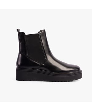 Marco Tozzi 25807-43-001 Ladies Boots Black Upper Material: Faux LeatherLining Material: TextileSole Material: RubberClosure/Fastening: Pull-OnFeatures: ComfortHeel Type: PlatformToe Shape: RoundShoe Width: RegularItem Weight: 0.45 KGHeel Height: Low (2.5-4.9cm)Shoe Shaft Height: AnkleBoot Style: Chelsea BootsGift Boxed: NoProduct Code: 25807-43-001