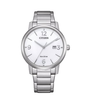 Diese Citizen Analoguhr für Männer ist das perfekte Zeitmesser zum Tragen oder Verschenken. Das silberne 40 mm Gehäuse in Kombination mit dem komfortablen silbernen Edelstahlarmband sorgt dafür, dass Sie dieses beeindruckende Zeitmesser ohne Kompromisse genießen können. Angetrieben von einem hochwertigen Eco-Drive-Uhrwerk und wasserdicht bis 3 bar wird Ihre Uhr weiterhin zuverlässig ticken.