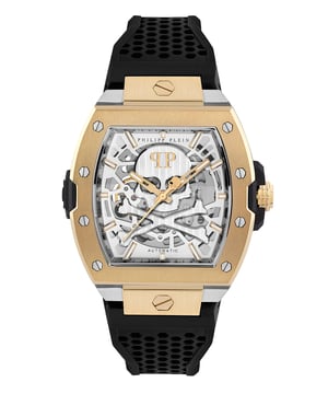 Deze Philipp Plein The $keleton2.0 Analoge Horloge voor Heren is het perfecte tijdstuk om te dragen of cadeau te geven. De multicolour 44 mm tonneau behuizing in combinatie met de comfortabele zwarte siliconen horlogeband zorgt ervoor dat je optimaal kunt genieten van dit prachtige tijdstuk zonder compromissen. Aangedreven door een hoogwaardige automatische beweging en waterbestendig tot 5 bar, blijft je horloge tikken. Voel de vlam op je pols. Dit analoge horloge heeft een functie: Luminous Hands. Hoofdband van hoogwaardige black silicone met een lengte van 21 cm en een breedte van 18,5 mm met een gesp. Behuizingdiameter: 44 mm, behuizingdikte: 12,8 mm, behuizingkleur: multicolour en wijzerplaatkleur: zilver.