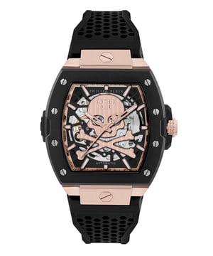 This Philipp Plein The $keleton2.0 Analogue Watch for Men is the perfect timepiece to wear or to gift. It's Multicolour 44 mm Tonneau case combined with the comfortable Black Silicone watch band will ensure you enjoy this stunning timepiece without any compromise. Operated by a high quality Automatic movement and water resistant to 5 bars, your watch will keep ticking. Feel the inferno on your wrist. This Analogue watch has a function: Luminous Hands and Luminous Numbers High quality 21 cm length and 18.5 mm width Black Silicone strap with a Buckle Case diameter: 44 mm,case thickness: 12.8 mm, case colour: Multicolour and dial colour: Black
