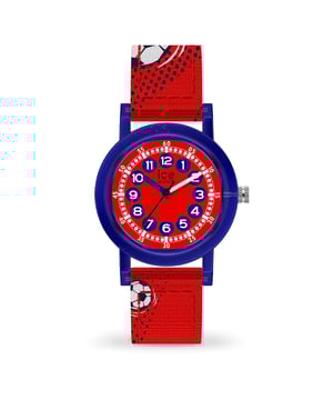 Deze Ice Watch Ice Learning - Rode Voetbal Analoge Horloge voor Jongens is het perfecte tijdpiece om te dragen of cadeau te geven. De blauwe ronde kast van 28 mm in combinatie met de comfortabele rode nylon horlogeband zorgt ervoor dat je volop van dit prachtige horloge kunt genieten zonder enige concessies te doen. Aangedreven door een hoogwaardige quartz beweging en waterbestendig tot 3 bar, blijft je horloge tikken. Ontdek ICE time learning, het horloge dat leren klokkijken makkelijk en leuk maakt voor kinderen. Hoogwaardige rode nylon band van 17 cm lengte en 14 mm breed met een gesp. Kastdiameter: 28 mm, kastdikte: 8 mm, kastkleur: blauw en wijzerplaatkleur: rood.