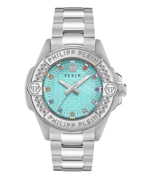 This Philipp Plein Plein Majesty Analogue Watch for Women is the perfect timepiece to wear or to gift. It's Silver 38 mm Round case combined with the comfortable Silver Stainless steel watch band will ensure you enjoy this stunning timepiece without any compromise. Operated by a high quality Quartz movement and water resistant to 5 bars, your watch will keep ticking. The Plein Majesty is ready to conquer the feminine universe. This Analogue watch has a function: Luminous Hands High quality 19 cm length and 20 mm width Silver Stainless steel strap with a Deployment clasp Case diameter: 38 mm,case thickness: 9.5 mm, case colour: Silver and dial colour: Blue