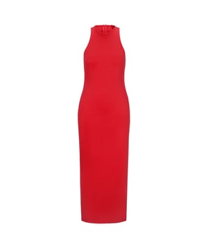 bodylined mididress - racerback uitsnijdingen - sterke jersey kwaliteit